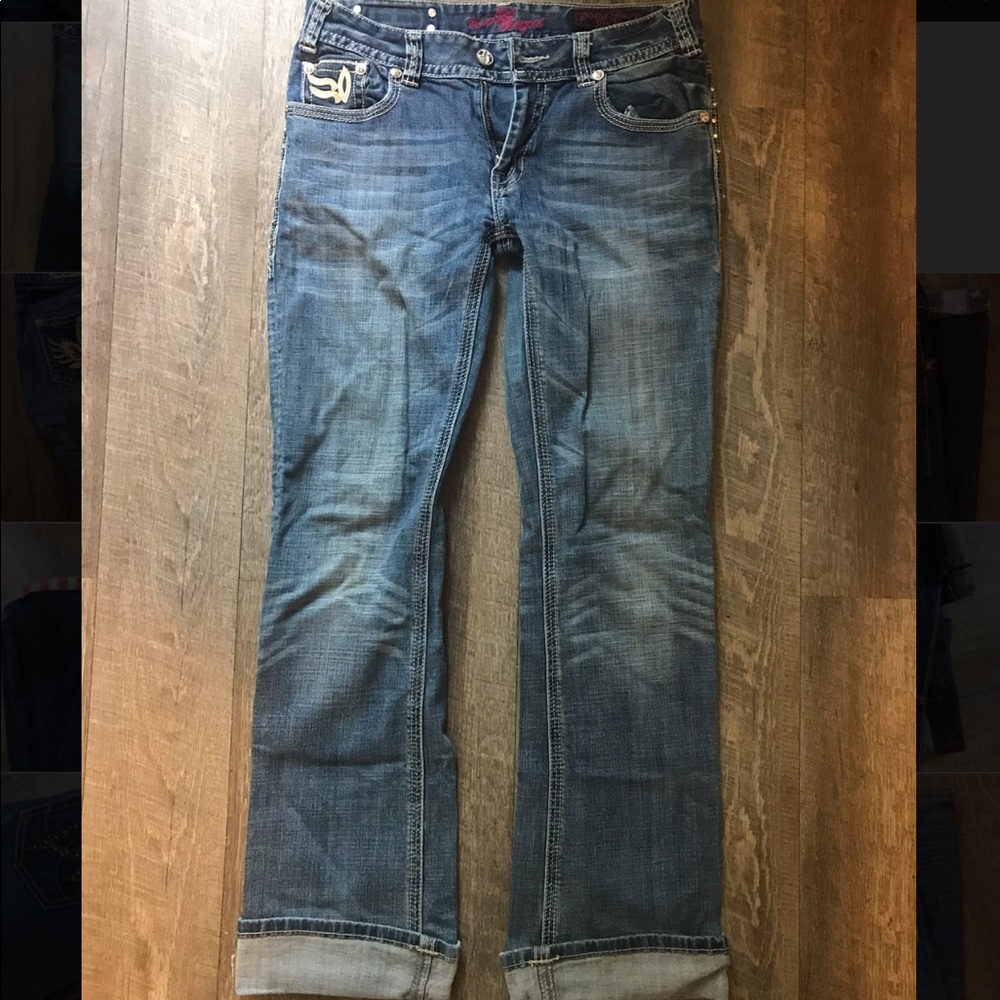 Rock and Roll embellished pocket jean